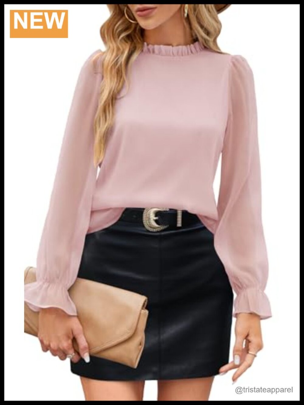 Aifer Womens Blouse Dressy Casual Business Work Mock Neck Tunic